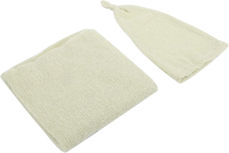 Mohair Knitted Baby Photography Hat And Wrap Set 40x160cm Soft Newborn Photo Prop - Image 4